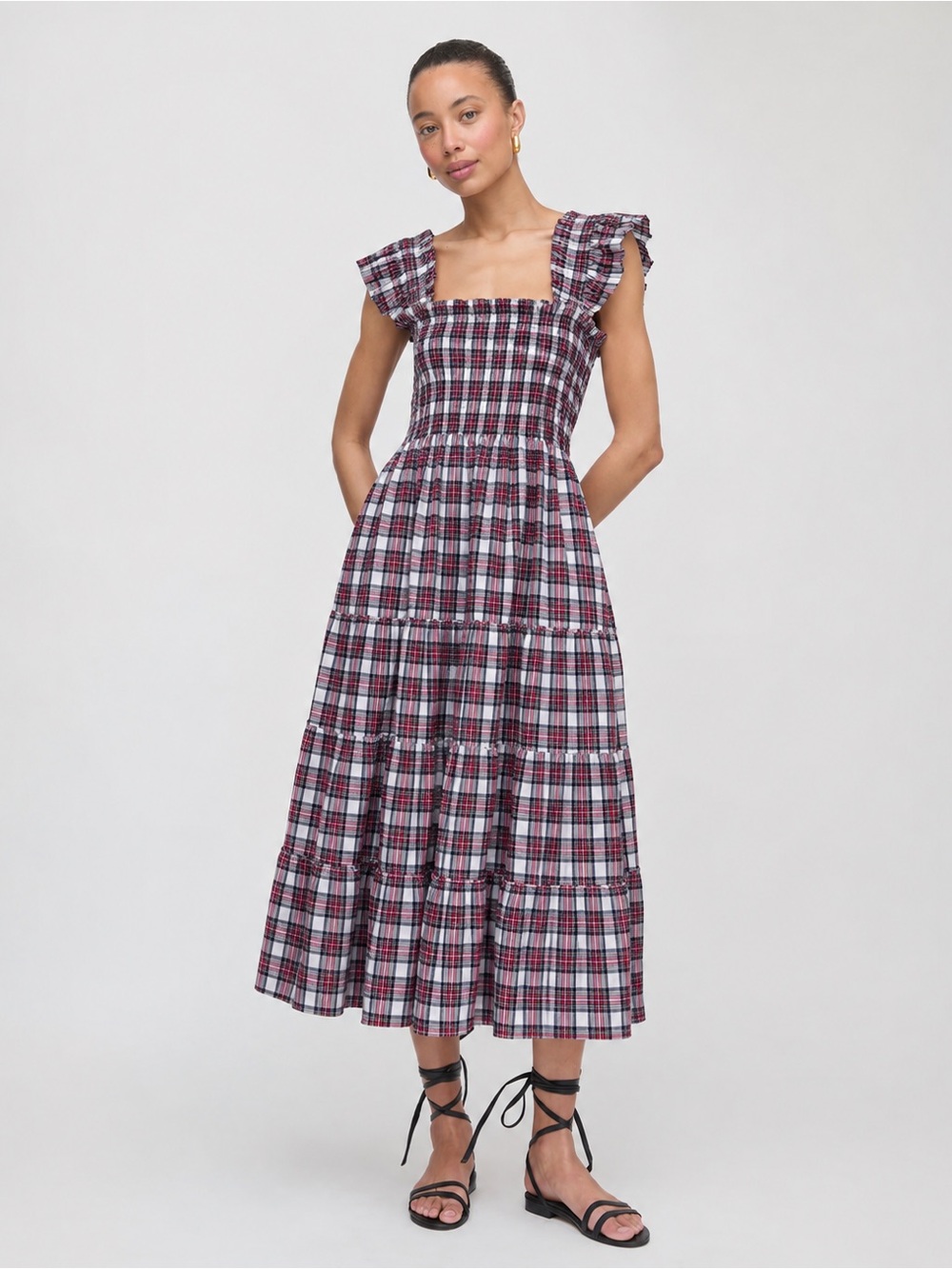 Hill House Home | The Ellie Nap Dress in Cherry Tartan Plaid - Size Small